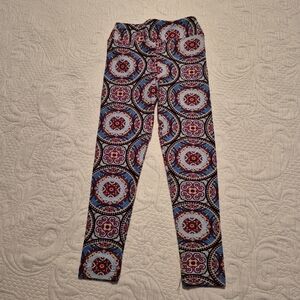 LuLaRoe girls S/M fit sizes 2-8 mandella design leggings EUC